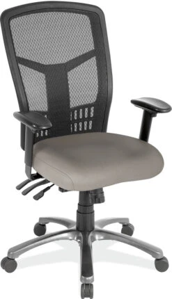 CoolMesh Executive High Back Chair - Grey Antimicrobial Vinyl With Titanium Base