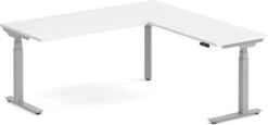 Enhance Electric Height-Adjustable L-Shape Desk 72" X 72" - White With Silver Base