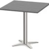 Classic Square Meeting Table 30" With Cross Brushed Metal Base -Newport Grey