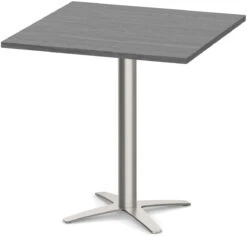 Classic Square Meeting Table 30" With Cross Brushed Metal Base -Newport Grey