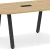 Signature Racetrack Conference Table 6 Ft - Aspen With Black Metal Legs
