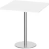 Classic Square Bistro Table 42" With Round Brushed Metal Base - White
