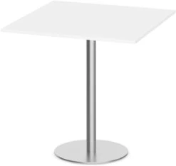 Classic Square Bistro Table 42" With Round Brushed Metal Base - White