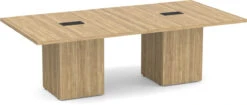 Classic Square-Edge Conference Table 8 Ft With Cube Base - Aspen