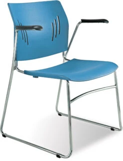 Tela Guest Chair With Arms - Blue