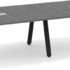 Signature Racetrack Conference Table 10 Ft - Newport Grey With Black Metal Legs