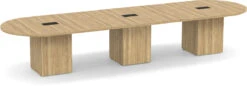 Classic Racetrack Conference Table 14 Ft With Cube Base - Aspen