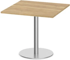 Classic Square Meeting Table 36" With Round Brushed Metal Base -Aspen