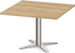 Classic Square End Table 30" With Cross Brush Metal Base - Aspen