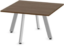 Classic Square Meeting Table 36" With V-Legs Base - Modern Walnut