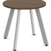 Classic Round Meeting Table 30" With V-Leg Base - Modern Walnut