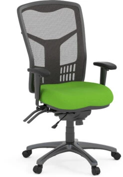 CoolMesh Executive High Back Chair - Green Fabric With Titanium Base