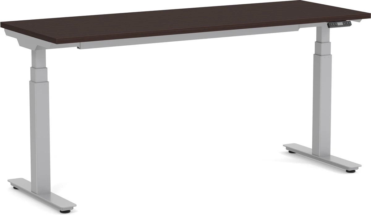 Enhance Electric Height-Adjustable Desk 30" X 72" - Espresso With Silver Base