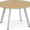 Classic Round Meeting Table 47" With Square-Edge Top And V-Leg Base - Aspen