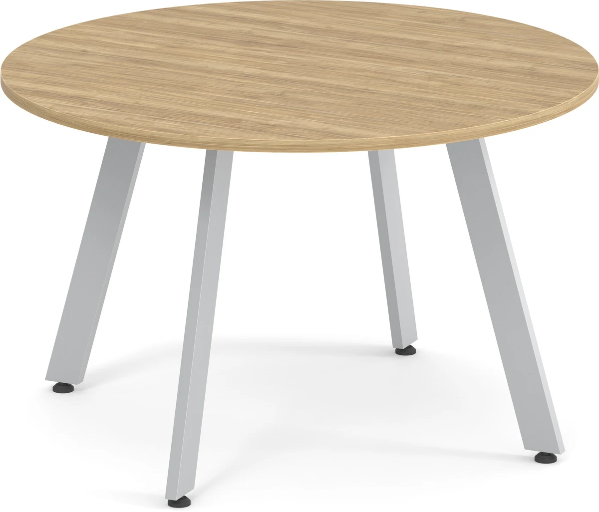 Classic Round Meeting Table 47" With Square-Edge Top And V-Leg Base - Aspen