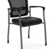 Spice! Stackable Mesh Guest Chair - Black Antimicrobial Vinyl