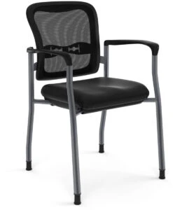 Spice! Stackable Mesh Guest Chair - Black Antimicrobial Vinyl