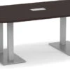 Classic Racetrack Conference Table 8 Ft With Palmer Brushed Double Base - Espresso