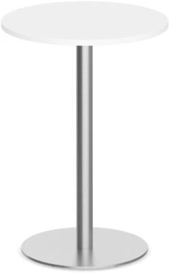 Classic Round Bistro Table 36" With Round Brushed Metal Base - White