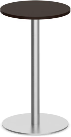 Classic Round Bistro Table 24" With Round Brushed Metal Base - Espresso