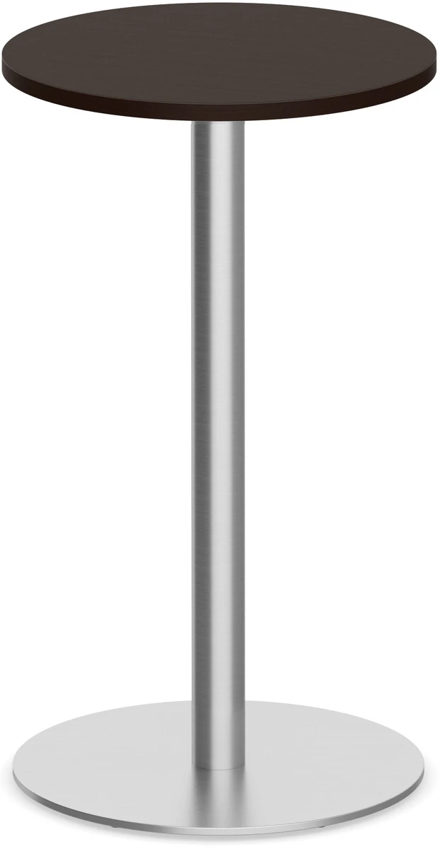 Classic Round Bistro Table 24" With Round Brushed Metal Base - Espresso