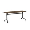 Flip Top Table With Square-Edge Top 24" X 60" - Modern Walnut Top With Black Base