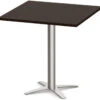Classic Square Meeting Table 30" With Cross Brushed Metal Base -Espresso