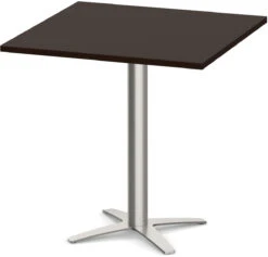 Classic Square Meeting Table 30" With Cross Brushed Metal Base -Espresso