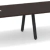 Signature Racetrack Conference Table 12 Ft - Espresso With Black Metal Legs