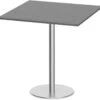 Classic Square Bistro Table 42" With Round Brushed Metal Base - Newport Grey