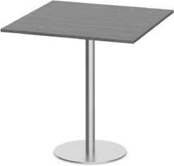 Classic Square Bistro Table 42" With Round Brushed Metal Base - Newport Grey