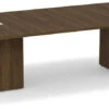 Classic Racetrack Conference Table 12 Ft With Cube Base - Modern Walnut