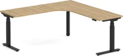Enhance Electric Height-Adjustable L-Shape Desk With Left Radiused Corner 72" X 72" - Aspen With Black Base