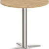 Classic Round Meeting Table 30" With Cross Brushed Metal Base - Aspen
