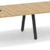 Signature Racetrack Conference Table 12 Ft - Aspen With Black Metal Legs
