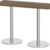 Classic Bistro Meeting Table 24" X 60" With Brushed Metal Base - Modern Walnut