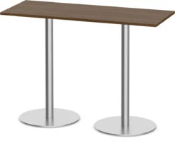 Classic Bistro Meeting Table 24" X 60" With Brushed Metal Base - Modern Walnut