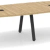 Signature Boat-Shape Conference Table 10 Ft - Aspen With Black Metal Legs