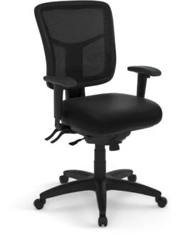 CoolMesh Executive Mid Back Chair - Black Antimicrobial Vinyl