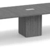 Classic Racetrack Conference Table 16 Ft With Cube Base - Newport Grey