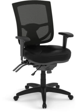 CoolMesh Pro Executive Mid Back Chair - Black Leather