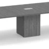 Classic Racetrack Conference Table 14 Ft With Cube Base - Newport Grey