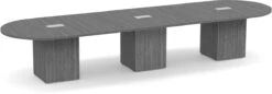 Classic Racetrack Conference Table 14 Ft With Cube Base - Newport Grey