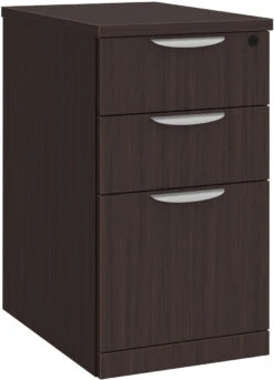 Classic Locking Mobile Pedestals - 3 Drawer In Espresso