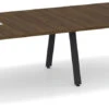 Signature Racetrack Conference Table 12 Ft - Modern Walnut With Black Metal Legs
