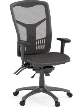 CoolMesh Executive High Back Chair - Black Mesh With Titanium Base