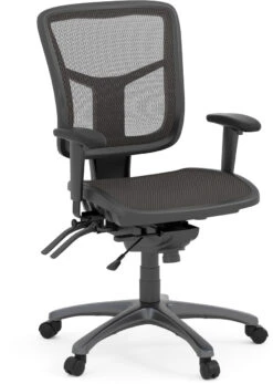 CoolMesh Executive Mid Back Chair - Black Mesh With Titanium Base