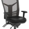 CoolMesh Executive High Back Chair - Black Antimicrobial Vinyl With Titanium Base And Headrest