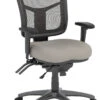 CoolMesh Executive Mid Back Chair - Grey Antimicrobial Vinyl With Titanium Base