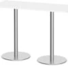 Classic Bistro Meeting Table 24" X 60" With Brushed Metal Base - White